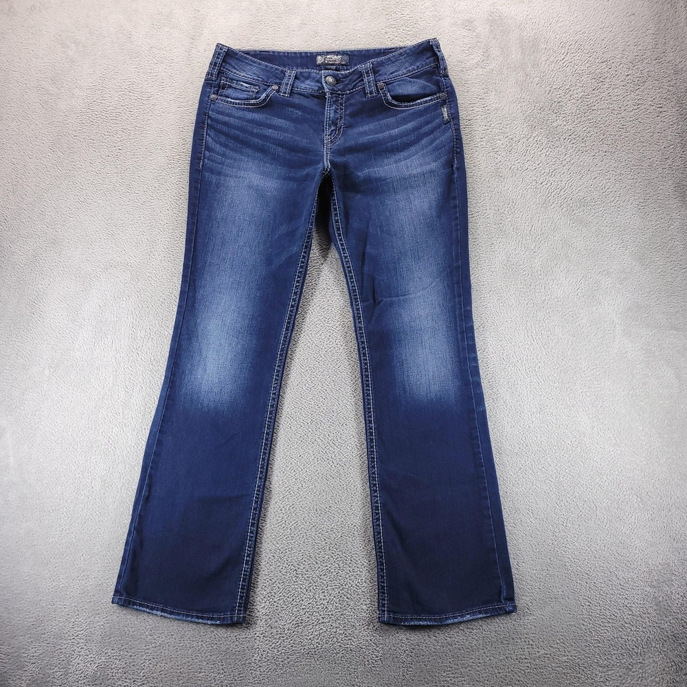 Silver Jeans Jeans Womens 34 Blue Suki Slim Boot Mid Rise Stretch L93616SSA460